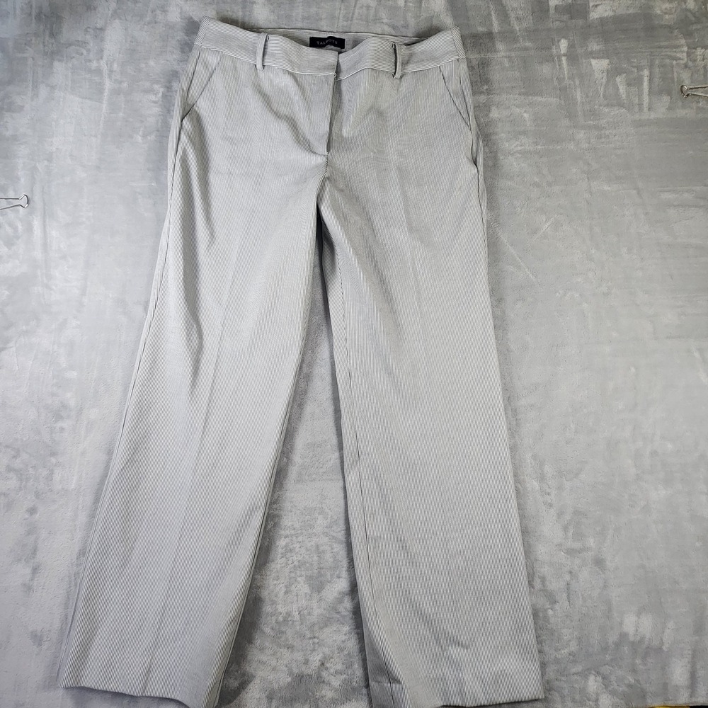 Talbots Womens Newport‎ Pant Grey Pinstripe Stretch size 12 Petite